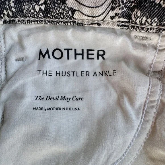 MOTHER The Hustler Ankle Jeans Women's 26 French Fairy Tale Black & White Pants - Picture 8 of 12